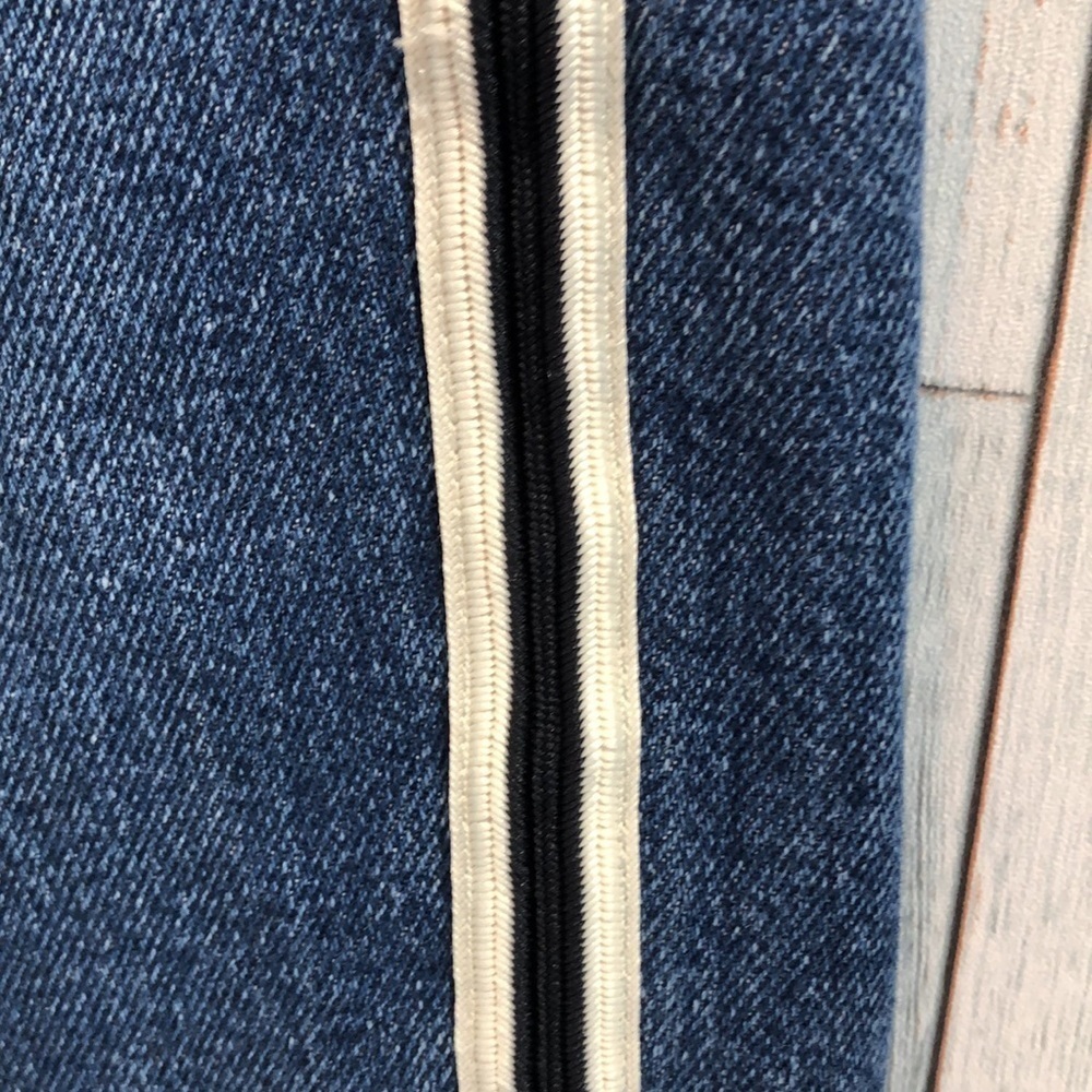 Loft Modern Skinny Black/White Strip Jeans 28 - Picture 2 of 9